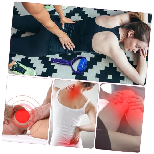 BESPORTBLE Handheld Muscle Relax Roller Stick for Back and Leg Massage, Made of Sturdy Abs and PVC, Comfortable Design to Reduce Muscle Fatigue, for Yoga Enthusiasts and Sedentary Individuals
