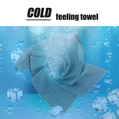 Cooling Towel (Pack of 20, 40"x12") with Pouches for Sports - color: 10grey10darkblue