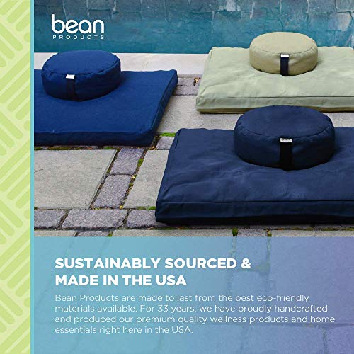 Bean Products Hemp Oval Zafu Meditation Cushion, Yoga Pillow - Blueberry | Heavy Weight Washable Hemp Cover - Buckwheat Hull Filled Inner liner - Zen Floor Sitting Cushion - 14"x18" - color: Hemp Blueberry, size: XL Oval - 14"x18"