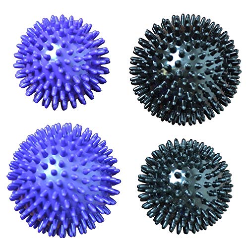 Massage Ball Set - Set of Four, with Varying Densities and Sizes, for Yoga/Trigger Point Self Myofascial Release/Muscle Tension Relief