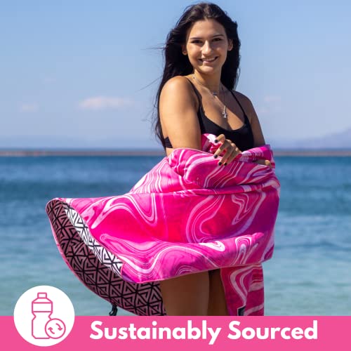 ECCOSOPHY Microfiber Beach Towel - Quick Dry, Sand Free and Oversized 71x35 | Super absorbent, lightweight, swimming, gym, extra large, pool, cruise, camping, yoga, travel, compact, carry bag, vacation - color: Bahamas