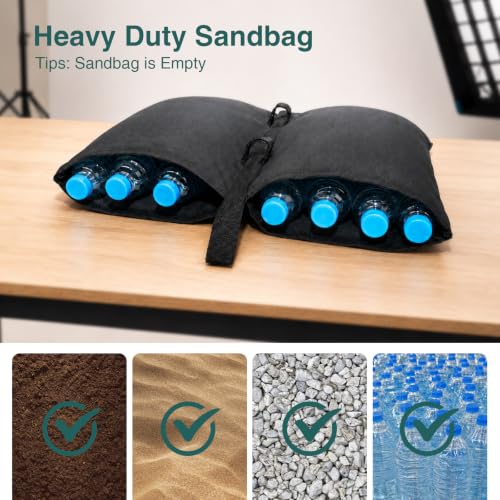 4 Pack Sand Bags for Weight Bags, Heavy Duty Sandbags for Light Stand Photography Tripod Video Equipment, Canopy, Umbrella Base, Backdrop Stand, Camping, Fishing Chair