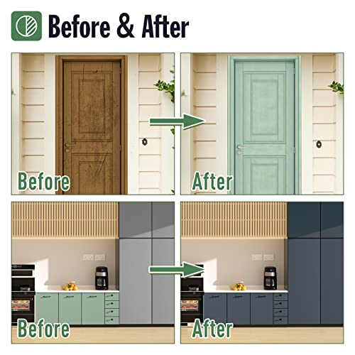 DWIL Matte Finish Furniture Paint - 64 Oz Wood Paint for Cabinets, Doors, Tables, and Dressers Refinishing - Water-Based, Non-Toxic & Odorless, Easy to Apply(Anthracite Gray)-With Tools - color: Anthracite Gray, size: 64 Ounce (Pack of 1)