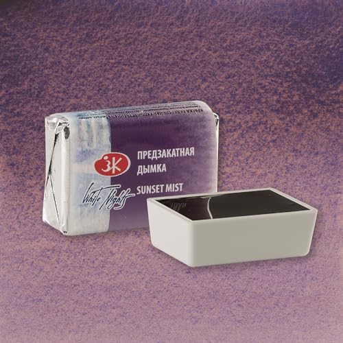 White Nights Extra Fine Artists Grade Professional Granulated Watercolor 635 Sunset Mist 2.5 ml Full Pan By Nevskaya Palitra - color: Sunset Mist