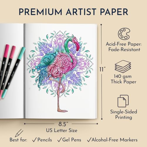 Animal Coloring Book for Men & Women with 31 Mindful Designs & Prompts | Adult Coloring Book for Men & Women with Calming Animal & Nature Designs for Mindfulness, Relaxation, Stress & Anxiety Relief - color: Mindful Sanctuary - Animal Strengths