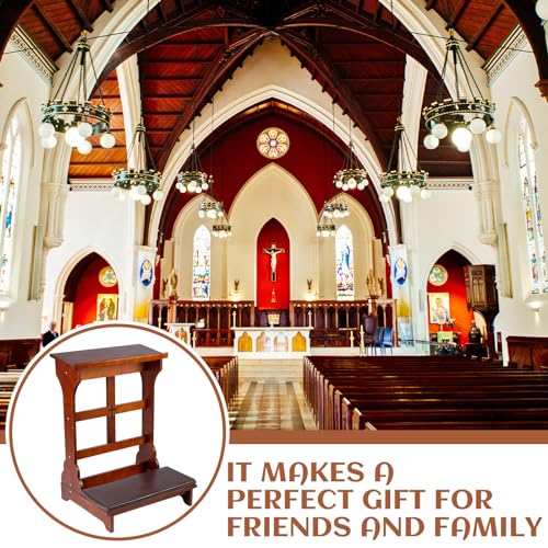 DoubleFill Wood Prayer Kneeler with Shelf and Cushion,Simple Style - color: Colorful, style: Simple Style