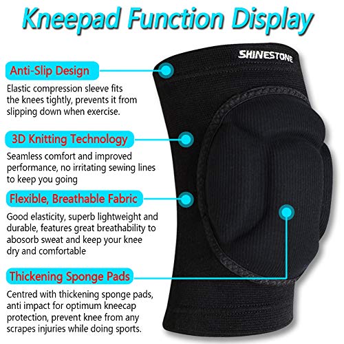 Shinestone Knee Pads Elbow Pads,Thick Sponge Knee Pads Elbow Pads High Elastic Anti-Slip Collision Avoidance Knee Elbow Sleeves for Basketball and More Sports. (1 Pair) - color: 08-knee pads, size: Large