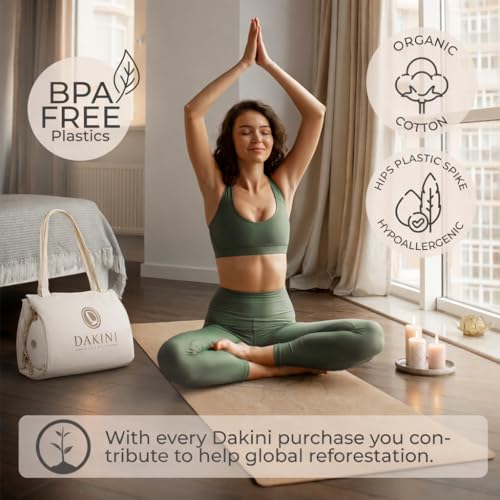 Acupressure Mat and Pillow Set with Mini Pad – Full Body Pain Relief | Mini pad targets hard-to-reach areas like feet, hands and neck for precise pressure relief - color: Natural Cotton