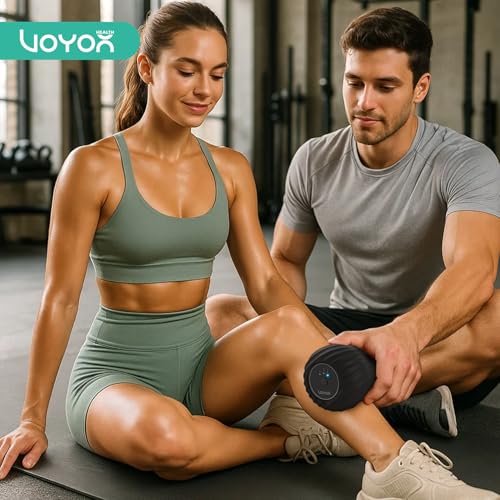 VOYOR-HEALTH Vibrating Peanut Massage Ball, Electric Deep Tissue Roller - color: Black