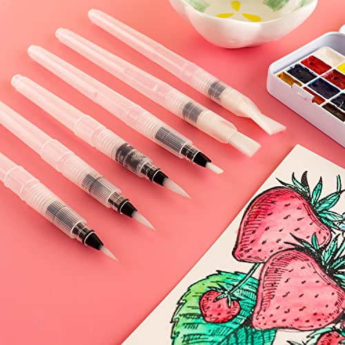 11Pcs Mini Air Blower pens Set Including 9 Pcs Water pens 2Pcs Ink Air Blower for DIY Paint Tools Water Color Brush Pen Card Making Embossing Painting Rendering - color: 11pcs