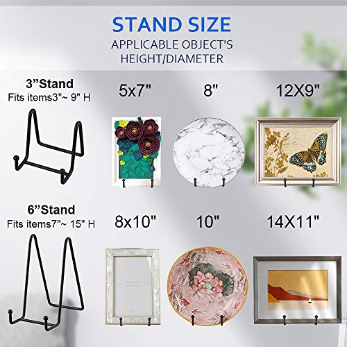 Artliving Plate Stands for Display - Iron Easel Stand Plate Holder Display Stand Picture Frame Stand for Pictures | Photo|Decorative Plate |Dish | Tabletop Art - 3 inch-Black - size: 3“(1 pack)