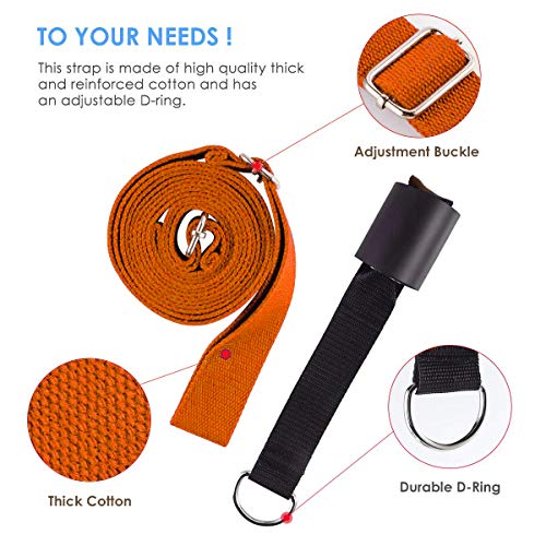 Leg Stretcher, Door Flexibility & Stretching Leg Strap - Great for Ballet Cheer Dance Gymnastics or Any Sport Leg Stretcher Door Flexibility Trainer Premium Stretching Equipment - color: Orange