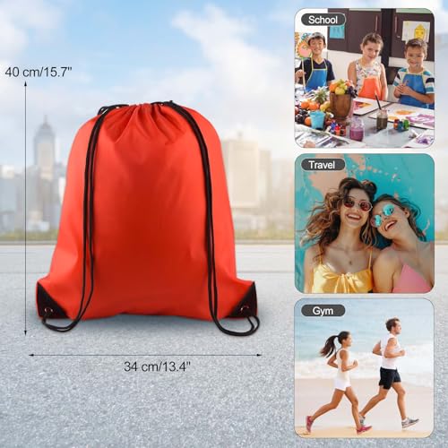 KUUQA 12 Pcs Drawstring Backpack Bags, Red - color: Red