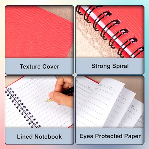 FLYING EAGLE Small Spiral Notebooks 4x6,Wide Ruled Mini Journal,12 Pack | 3 Color 234 Sheets/468 Pages, Small Pocket Notebooks for School Work Notes, ideal for journals, meeting notes, travel - color: 12pack