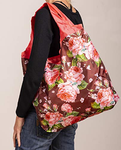 O-WITZ Reusable Grocery Bags | Vibrant Tote Bag For Groceries, Gym, Office, Beach, Toys & More | Washable Design With Large Handles For Maximum Convenience | Folds Into A Small Pouch, Vintage Red - color: Vintage Red
