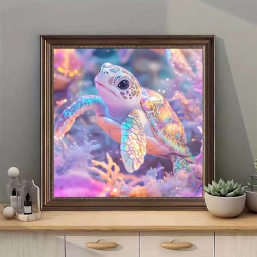 SHICERNHJ Sea Turtle Diamond Art Kits for Adults,Animal Full Drill Diamond Dots for Adults Beginner DIY Round 5D Paint with Diamond Painting Kits Gem Art for Crafts Kits Adult Home Decor 14 X 14 Inch - color: SH125