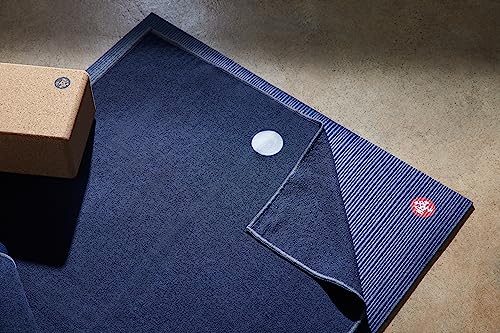 Manduka Yogitoes Hot Yoga Mat Towel - 71" | Moisture Activated Grip | Patented Silicone Nubs | Highly Absorbent, Durable & Easy Care | Made from Recycled Materials | 71 x 24 Inches | Midnight - color: Midnight, size: 71" x 24"
