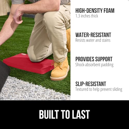GORILLA GRIP® Extra Thick Foam Kneeling Pad for Gardening, 17.5x11 Red - color: Red