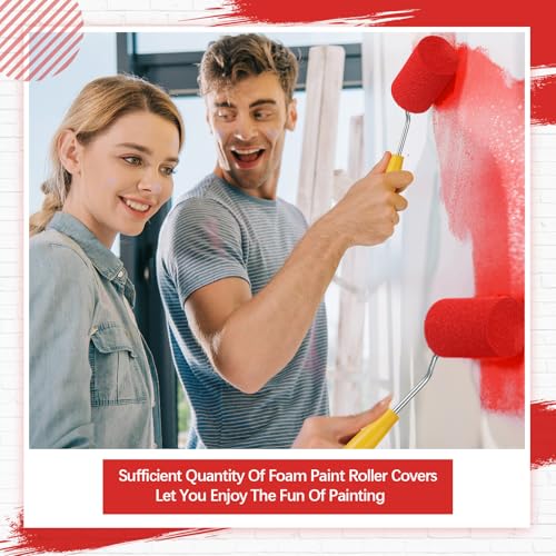 Nuogo 120 Pcs 2 Inch Foam Paint Roller High Density Foam Roller Mini Paint Roller Refills Paint Edger Tool for Walls Brings Smooth Finishes Flat Surfaces - size: 2 Inch