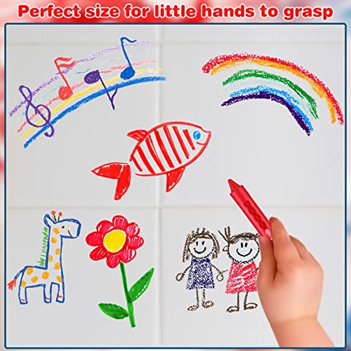 Epakh 24 Pieces Washable Crayons for Toddlers and Kids Easy Clean Colorful Crayons Shower Markers Toys Paint Art Supplies