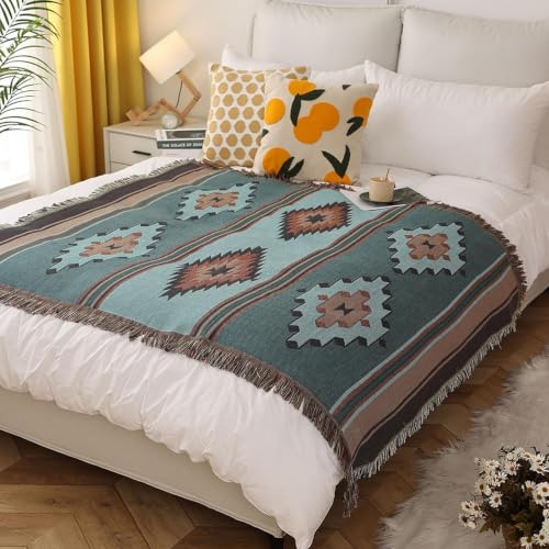Luxlovery Aztec Boho Sherpa Throw Blanket – Southwestern Navajo Style, Lightweight Warm, 63"x86" Pumpkin Rust - color: Aima, size: 63"x86",160x220cm