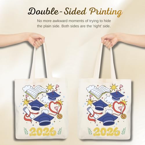 Aesthetic Canvas Tote Bag for Women with Inner Pocket - color: Graduation-26