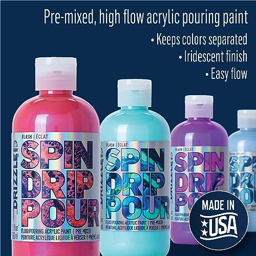 FolkArt Drizzle Tidal Wave Flash Pre-Mixed Fluid Acrylic Pouring Paint, 9 fl oz Premium Paint Perfect for Indoor & Outdoor Arts and Crafts Projects, 51085