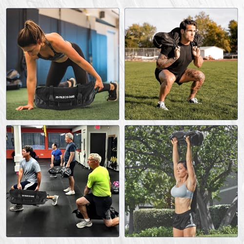 GarveeLife Workout Sandbag Unfilled - 5-200 LBS Heavy Duty Fitness Sandbag for Strength Training, Core & Full-Body Exercises | Adjustable Weight Home Gym - size: 25-75 LB