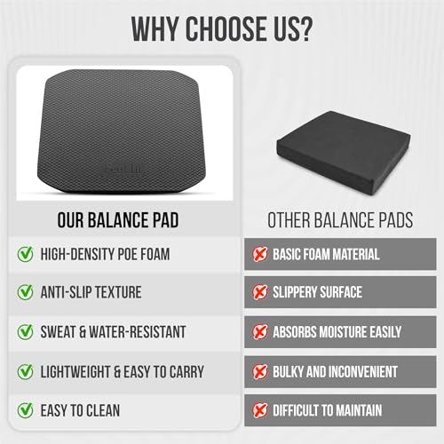 Balance Pad – Physical Therapy & Rehab, Non-Slip Stability Foam Pad for Injury Recovery, Balance Training and Ankle Strength