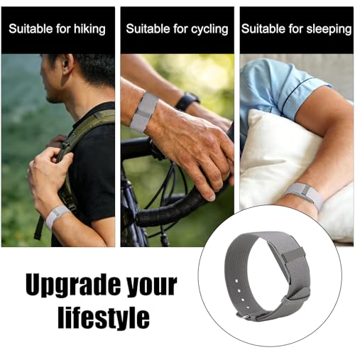 Replacement Nylon Loop for Hume Band, Soft Breathable Woven Wristband with Adjustable Metal Buckle for Hume Health Band Fitness Tracker All-Day Comfort Wear - color: grey