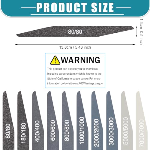 Honoson 20 Pcs Model Sanding Sticks,Low Grits Rating,Double Angle Shape | 3D Print Polishing Sticks, Assorted Grits, Plastic Metal Wood Modeling Polishing Tools for Finishing, Dual-sided Design - style: Double Angle Shape