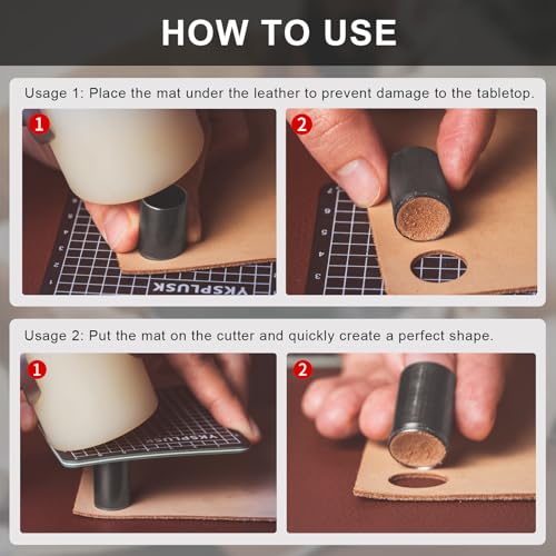 Leather Circle Cutter Tool Set, 31 Pieces Circle Punch Tools 1-25mm 30 35 40 45 50 55mm, High Carbon Steel Round Leather Cutting Dies - Hole Punch Tool Kit for DIY Crafts - size: 31 Sizes