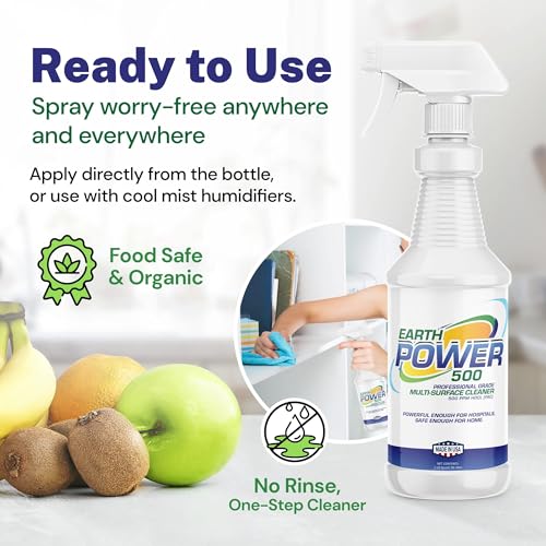 Earth Power Hypochlorous Acid 500 PPM Multipurpose Cleaner – 32 oz - style: 32 Fl Oz