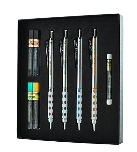 Pentel Arts GraphGear 1000 Mechanical Pencil Premium Gift Set with Refill Leads & Erasers (PG1000BXSET) - size: 1 Count (Pack of 1)