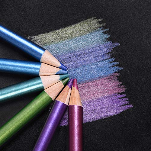 10Pcs Metallic Colored Pencils Set,Professional Drawing Pencils for Adults | Oil Based,No Duplicates,Pre-sharpened Wooden Sketch Pencil Art Supplies for Coloring Books - color: 10Pcs Metallic Colored
