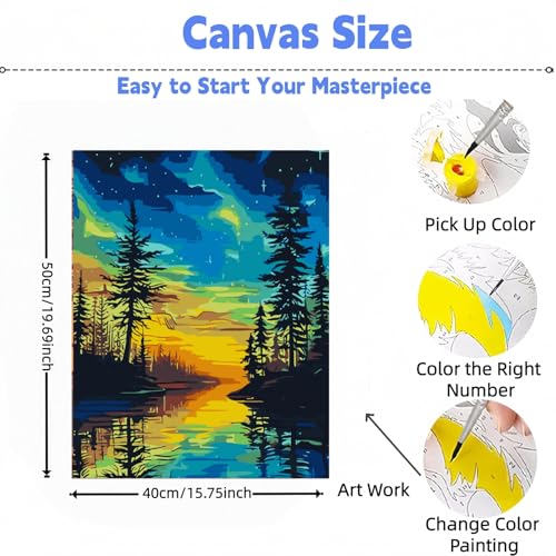Paint by Numbers Kit for Adults, Starry Tree Adult Paint by Number Kits | Acrylic Paint by Number Canvas for Adult Beginners, Home Wall Art Decor,Unframed, 16X20 inch - color: PB456-1