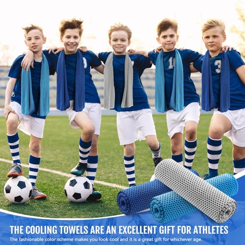 Hosuly 15 Pcs Cooling Towels 40" x 12", Dark Blue,Light Blue,Light Gray - color: Dark Blue,light Blue,light Gray
