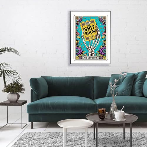 WUSARPLY Skull Diamond Painting Kits for Beginner Adults | The Shit Show Diamond Art Kits Full Drill Diamond Dots Paint with Diamonds Gem Arts and Crafts for Beginner Home Wall Decor - color: YH025