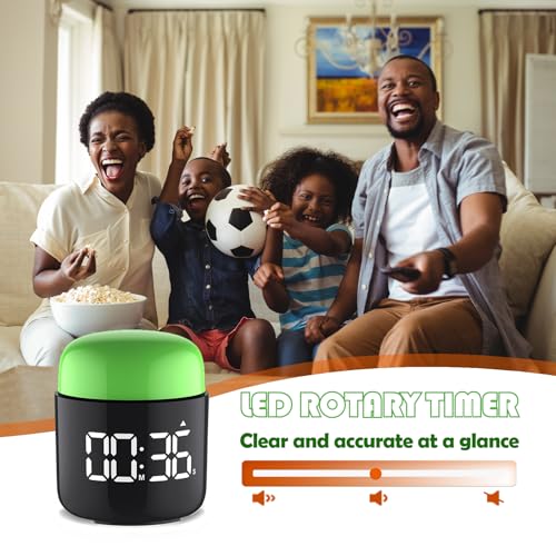 Table Twist Timer, Large LED Display Stopwatch, Silent & Loud Alarm, 199 Minute Countdown & Up, Vintage Night Light, for Kitchen Cooking Meeting Teacher Classroom Office Yoga Fitness Games (Green) - color: Green