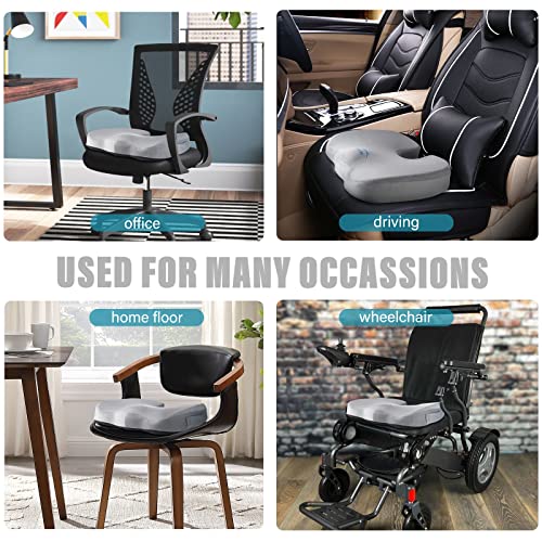 WAOAW Seat Cushion, Office Chair Cushions Butt Pillow for Long Sitting, Memory Foam Chair Pad for Back, Coccyx, Tailbone Pain Relief (Grey) - color: Grey