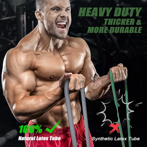 WOQQW Heavy Resistance Bands for Working Out, 350lbs/450lbs Exercise Bands with Handles, Workout Bands Set for Men, Fitness Weight Bands for Muscle Strength Training,Stretching,Slim,Home Gym Equipment - color: Green, style: 350LBS
