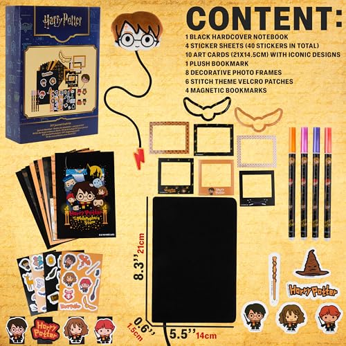 Get Trend Harry Potter Gifts Scrapbook Kit for Girls Boys with Notebook, Stickers, Pens, Bookmarks, Frames, Patches, Art Supplies, Gifts for Kids (Multi Harry Potter) - color: Multi Harry Potter