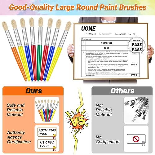 10Pcs Paint Brushes, Anezus Large Paint Brushes Chubby Brush Set for Classroom Washable Paint Acrylic Paint