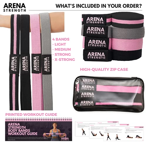 Arena Strength Long Fabric Full Body Resistance Bands, Set of 4