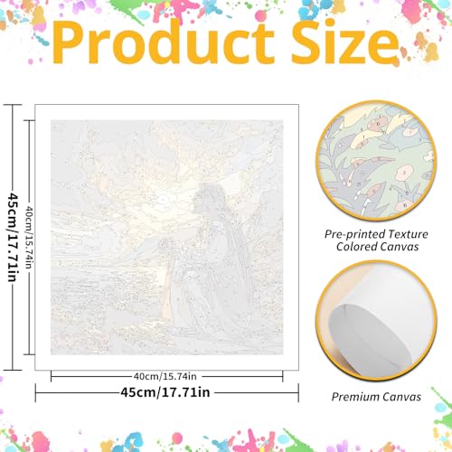 Jesus Paint by Numbers Kit for Adults, 16x16 inch | DIY Painting Kits Crafts for Adults, Relieve Stress, Gift, Home Wall Decor - color: Jesus without frame