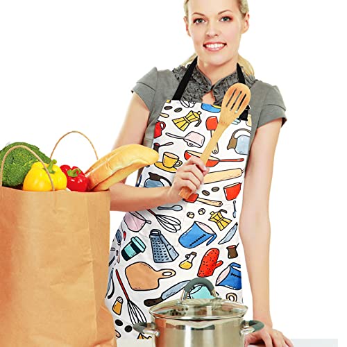 Adjustable Waterproof Apron Bib Apron with 2 Pockets Cooking Kitchen Aprons for Women Men Chef - color: Kitchen Apron