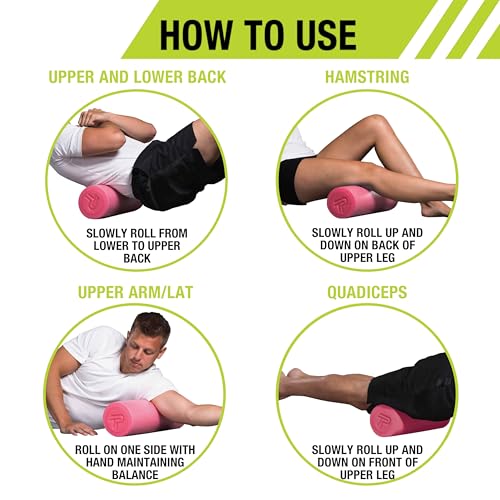 Pro-Tec Athletics Foam Roller, Deep Tissue Massage Roller for Recovery, Therapy, Flexibility, Circulation, and Muscle Release - size: Hollow Core Pink, 5.75" x 18"