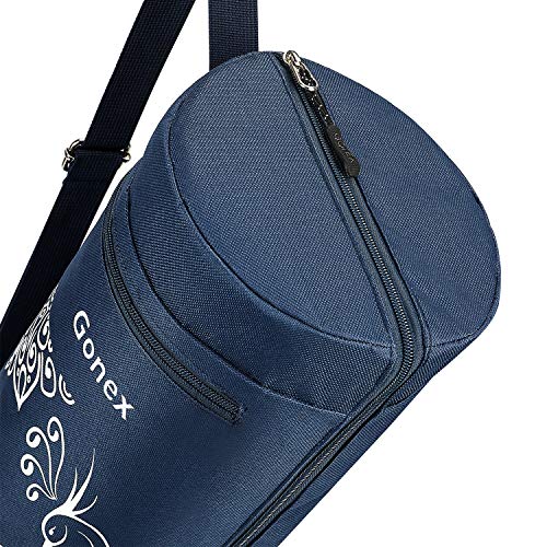 Gonex Yoga Mat Bag, Full-Zip Mat Carrier | 600D Oxford Fabric, Wet Pocket, Front Zip Pocket, Adjustable Strap, Fits Mats up to 26" - color: Dark Blue