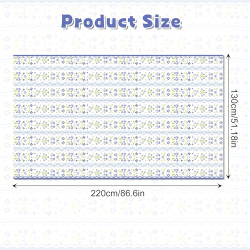 1Pc Blue Flowers Party Plastic Tablecloth 54 x 87 Inch Long Table Cover, Fresh Wildflowers Party Tablecover for Floral Theme Kids Baby Shower Birthday Dinner Picnic Kitchen Event - color: Blue Flowers