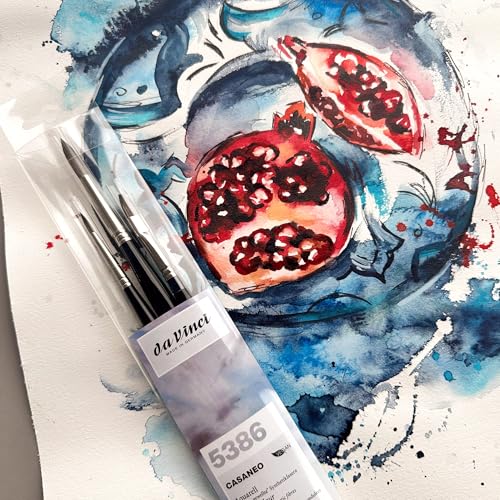 da Vinci Watercolor Series 5386 Casaneo Paint Brush Set, New Wave Synthetics, 3 Brush Set - style: Casaneo Starter Set